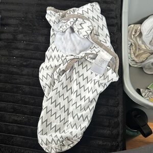 Gray Chevron Baby Swaddle Sack